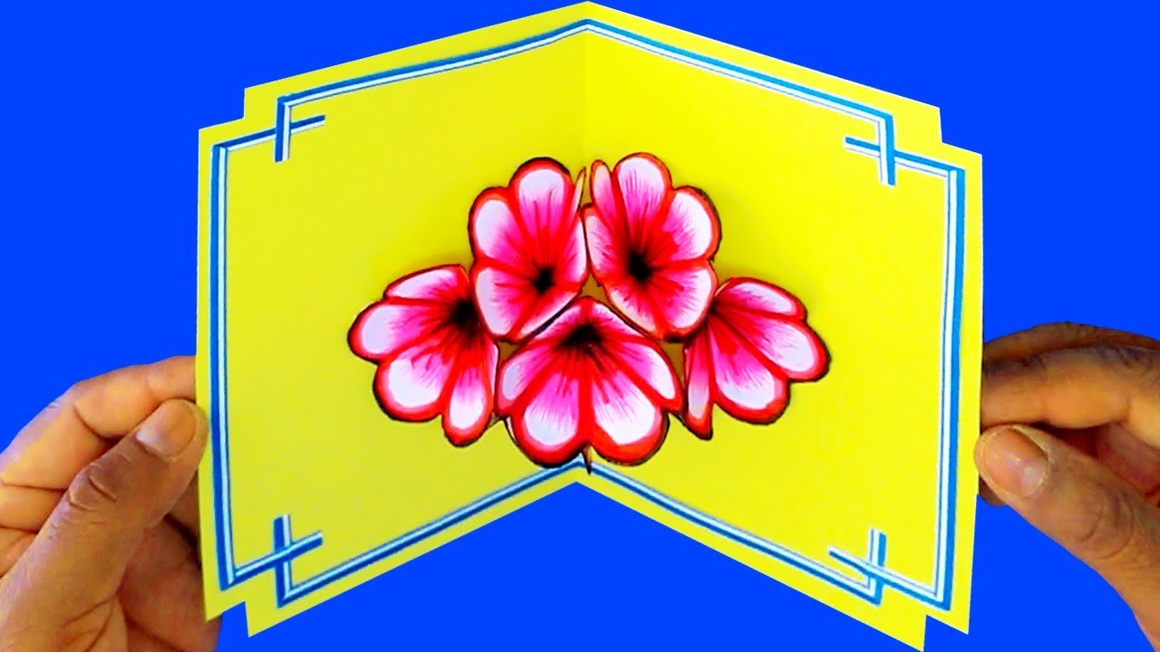 Como hacer Tarjetas        Pop-Up       de Flores    - DIY Regalos fáciles