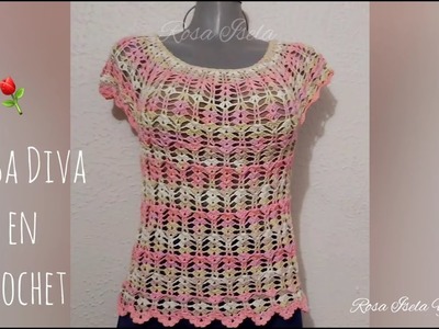 #BlusasRosaIsela Blusa Diva en Crochet