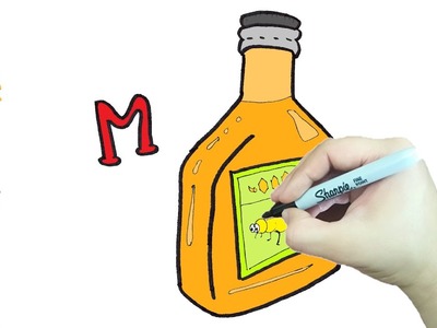 Como Dibujar la MIEL - Dibujos con la letra M paso a paso y muy Fácil