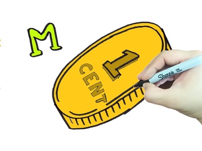 Como Dibujar una MONEDA - Dibujos con la letra M paso a paso y muy Fácil
