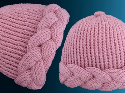Gorro tejido a Crochet paso a paso con trenzas gruesas 3D en punto tunecino
