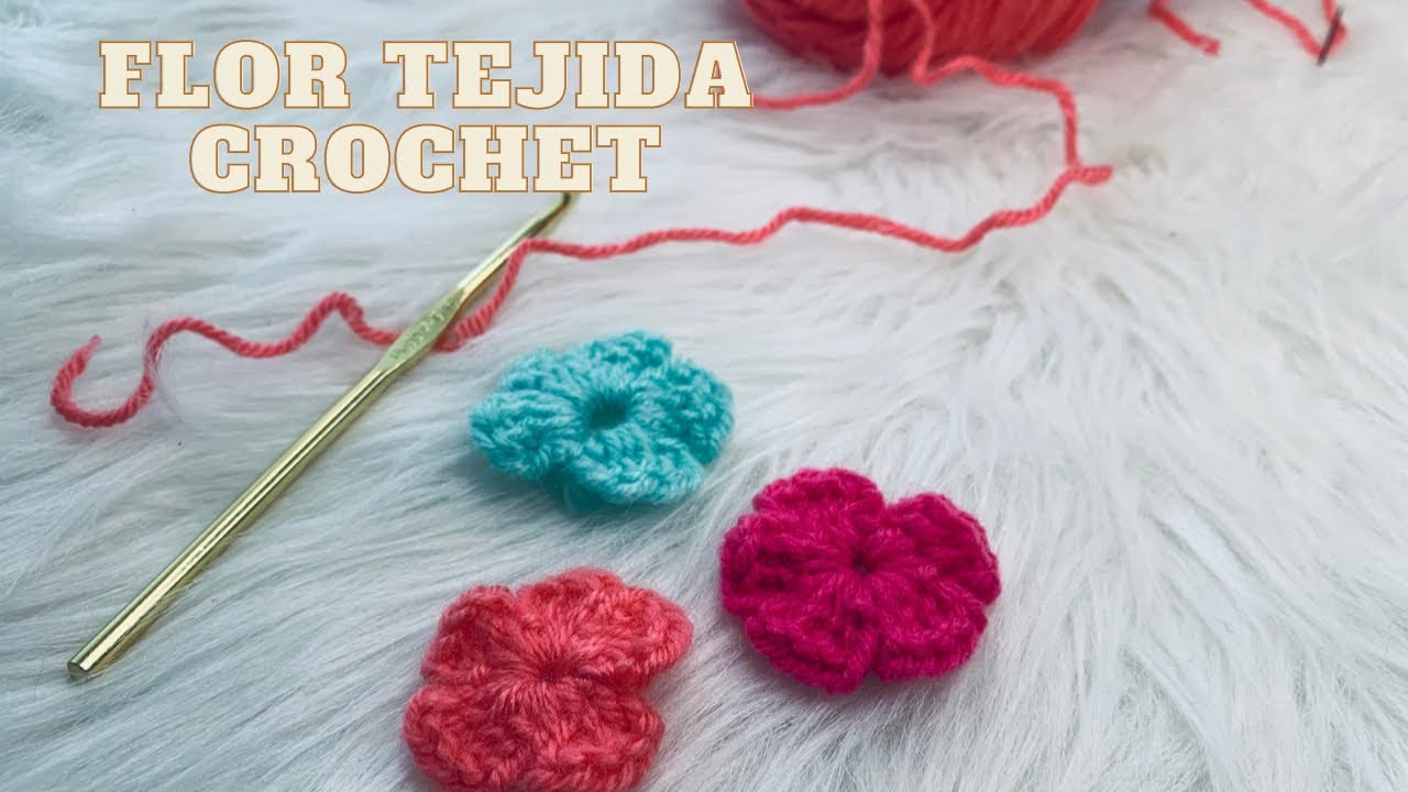 Como tejer  Flor básica crochet tutorial para zurdos ganchillo basic tejido flower how to crochet
