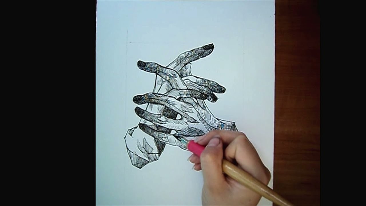 Como dibujar manos entrelazadas [Realista] [Paso a paso] [Tinta china]
