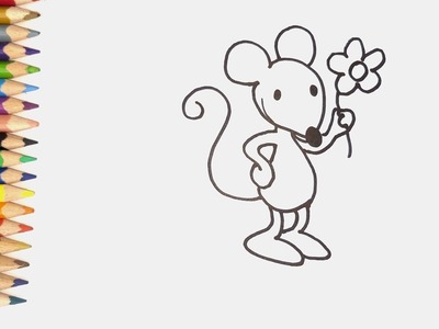 Cómo dibujar un ratón  Dibujos de animales para niños
