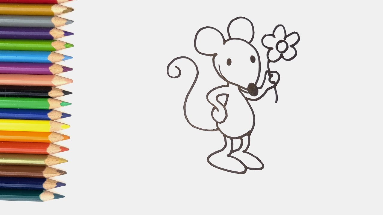 Cómo dibujar un ratón  Dibujos de animales para niños
