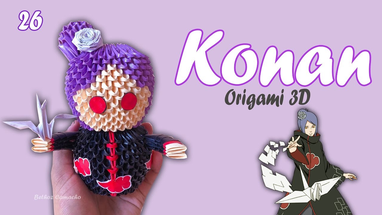 Cómo Hacer a Konan - Naruto en Origami 3D. Bethoz Camacho. Tutorial