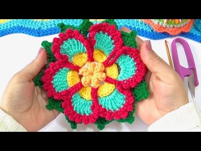 Flor Alegre tejida a crochet paso a paso Muy Fácil!