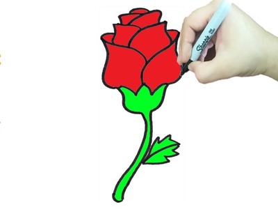Como dibujar una rosa fácil y rápido | Dibujos faciles