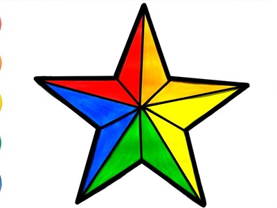 Como Dibujar y Pintar una Estrella de Colores - Dibujos Para Niños Paso a Paso | FunKeep