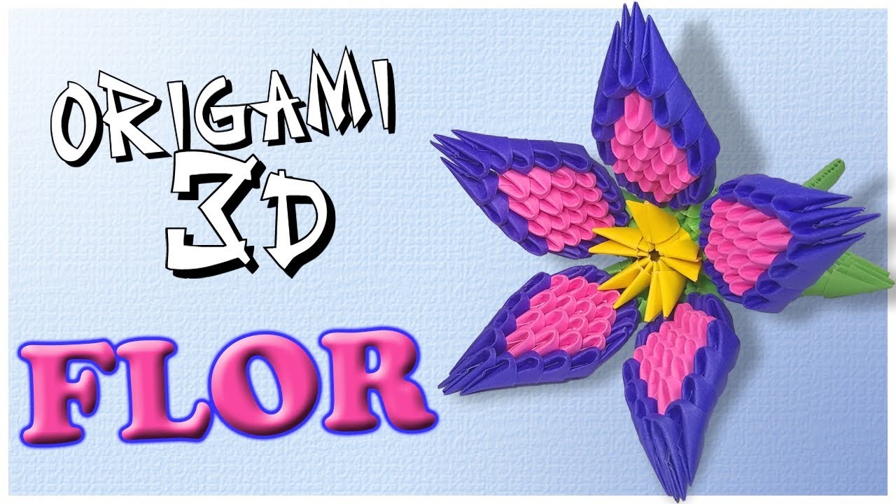 Como Hacer Una FLOR en Origami 3D ???? 3D Origami FLOWER ????
