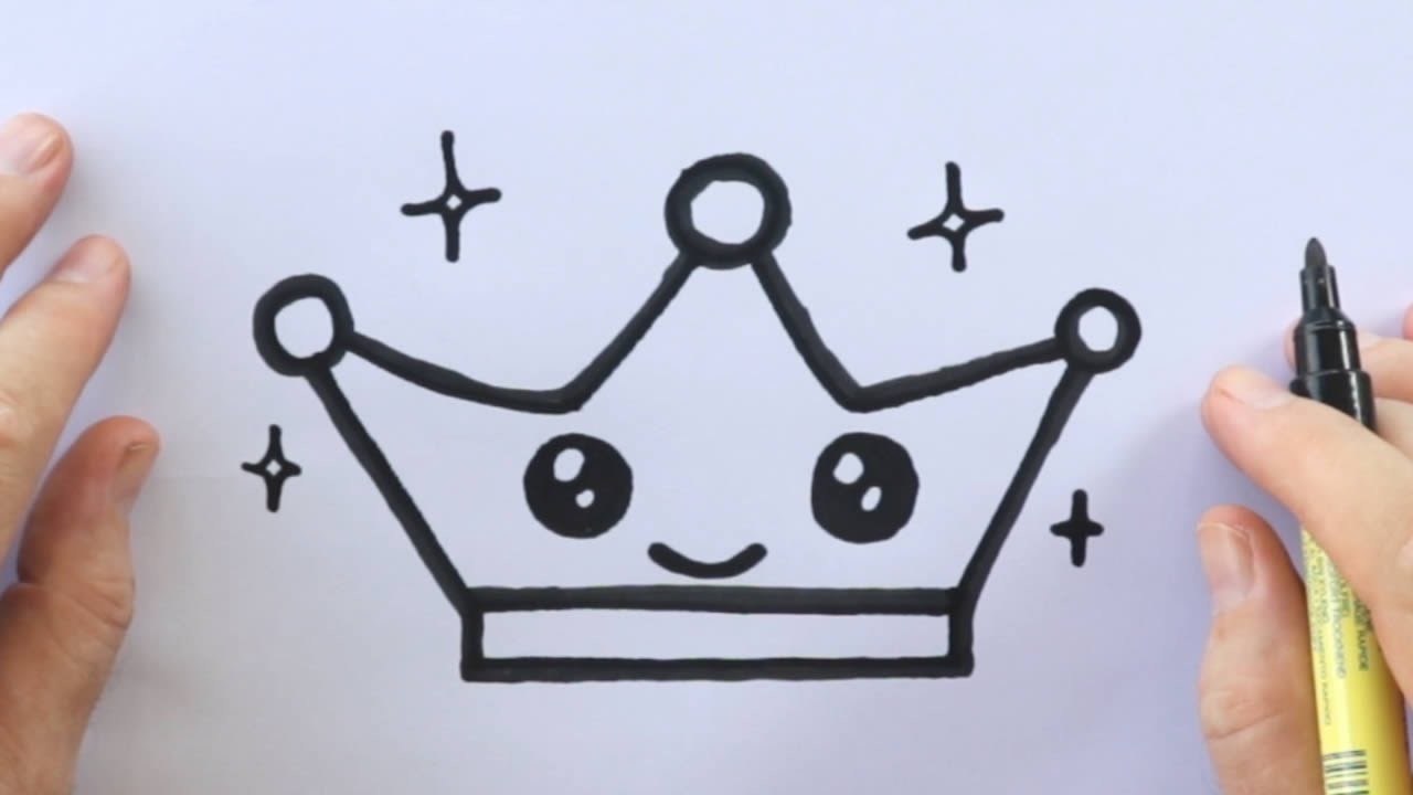Cómo dibujar una corona kawaii | Dibujos fáciles y bonitos
