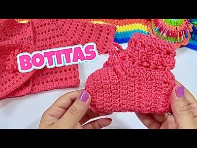 Botitas para bebe Tejidas a crochet paso a paso, Conjunto Finalizado!!