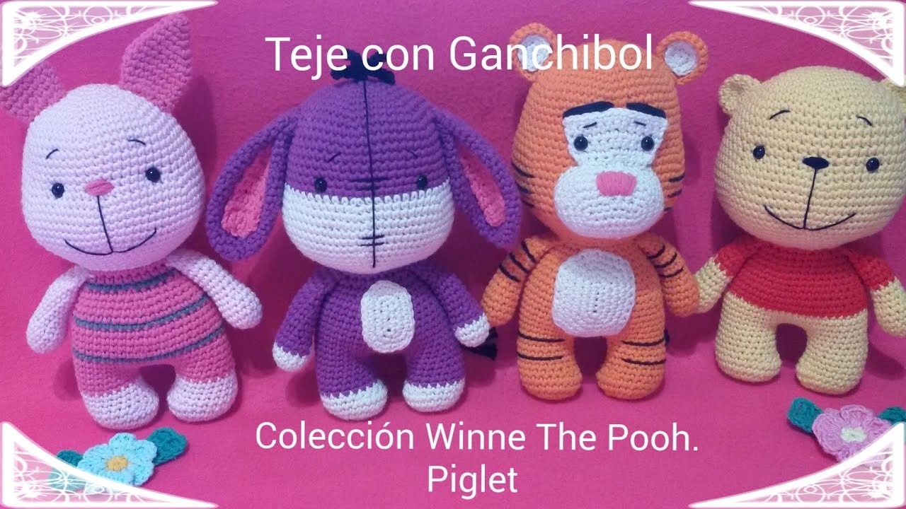 Piglet. Colección Wine The Pooh. Teje con GanchiBol. Tutorial Paso a paso amigurumi