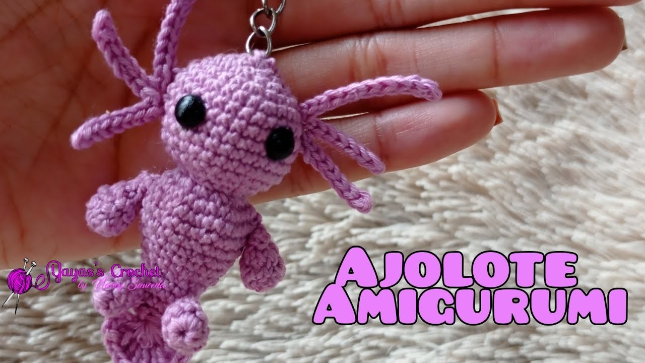 Ajolote amigurumi llavero