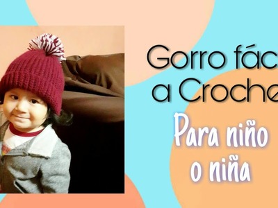 Gorro fácil a crochet para niño o niña ????????