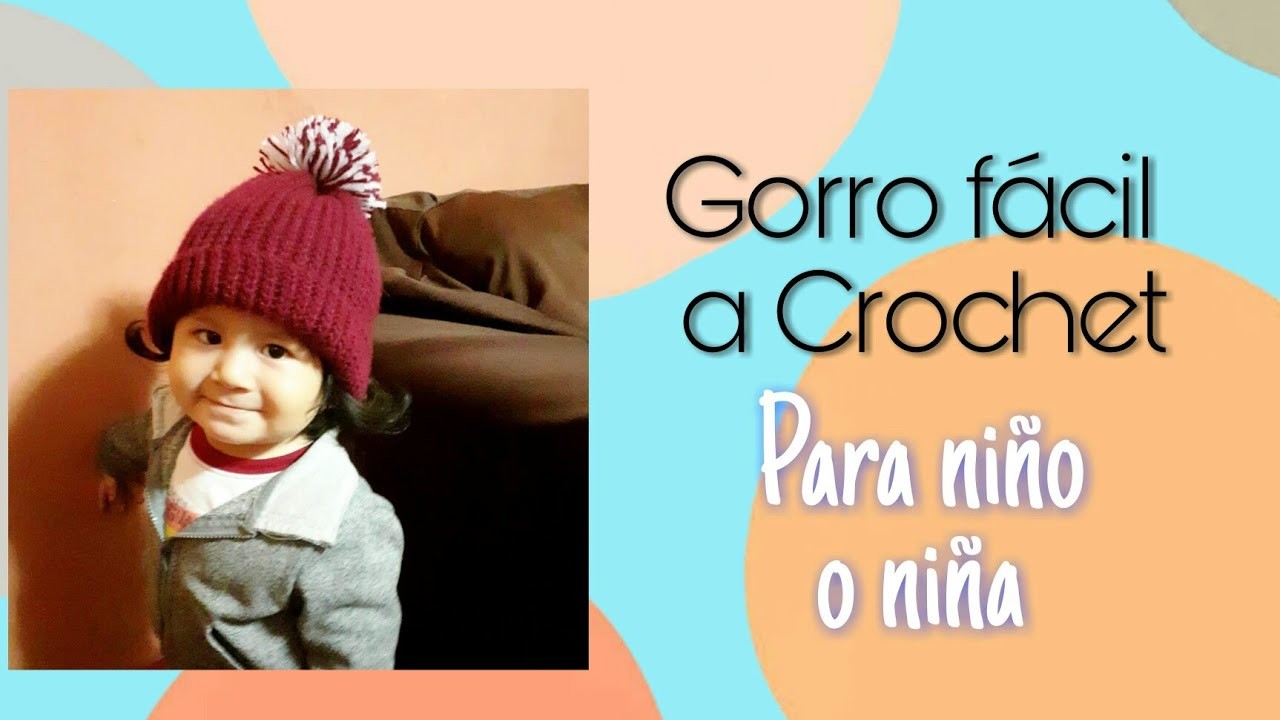 Gorro fácil a crochet para niño o niña ????????