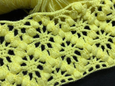 Combinación de puntos puff y el punto arañita tejido a crochet paso a paso