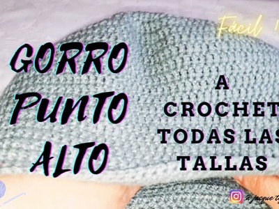Como hacer gorro a crochet punto alto o punto vareta, todas las tallas. circulo perfecto.muy fácil