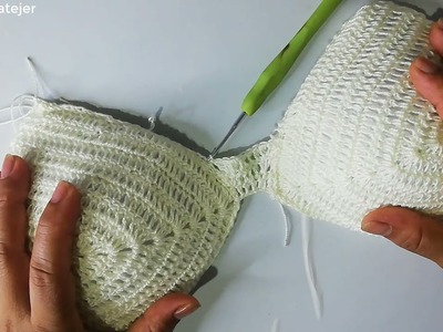 Como hacer crop-top crochet con puntilla de borde paso a paso 1 de 3 .