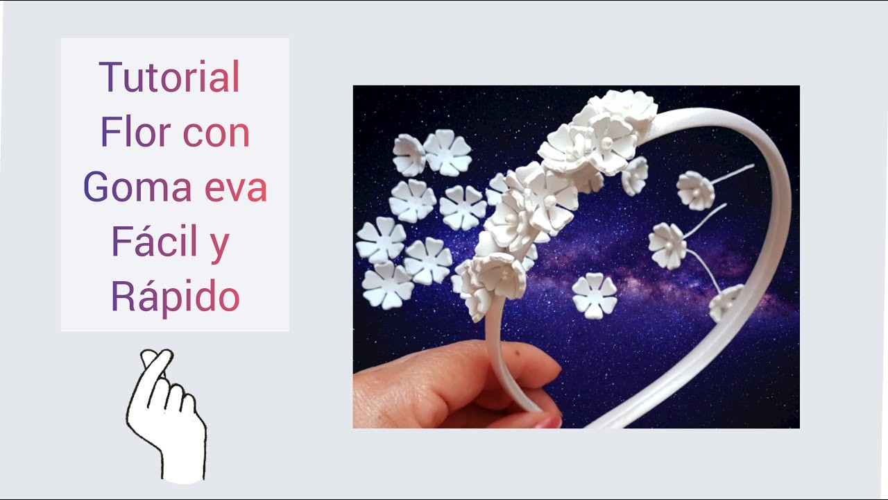 Cómo hacer diadema con ???? FLORES de GOMA EVA O FOAMY Fácil y rápido.TUTORIAL MANUALIDADES #tiara