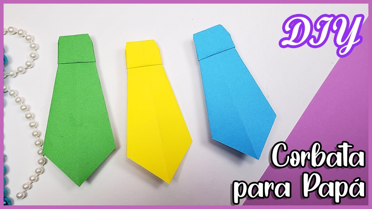 ???? Como hacer una corbata de papel ???? Manualidades para el día del padre Father's Day Card Handmade