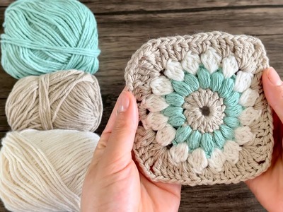 Cómo tejer  GRANNY SQUARE a crochet PASO A PASO.Brenny's Crochet.
