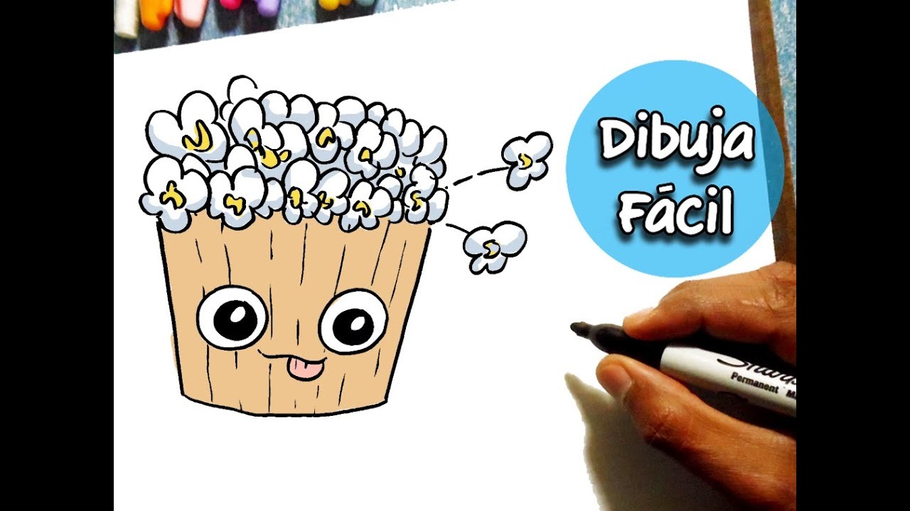 Como Dibujar una Bolsa de Palomitas Kawaii | How to Draw a Pop Corn Bag KAWAII