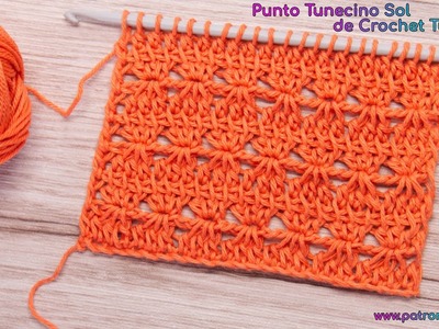 Cómo Tejer el Punto Tunecino Sol de Crochet Tunecino Tutorial Paso a Paso