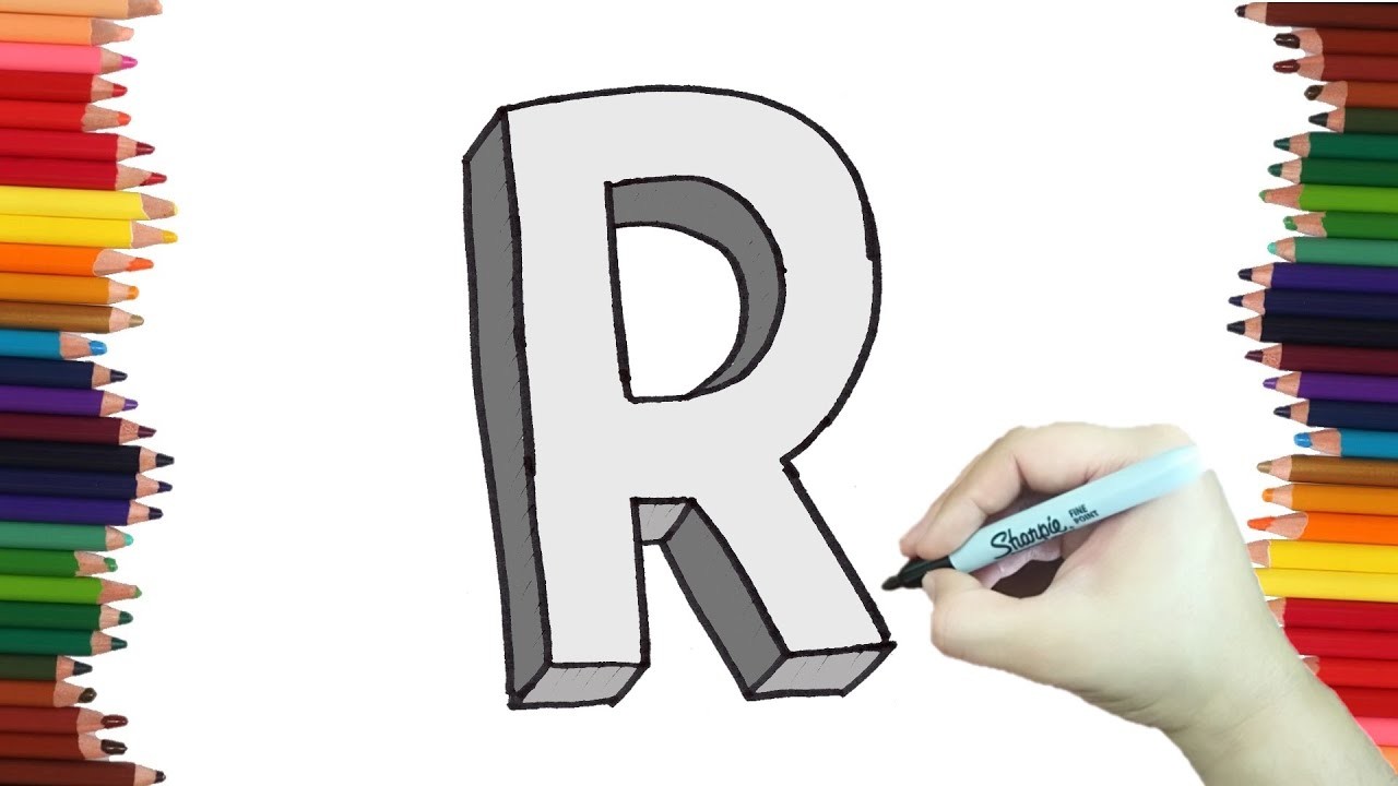 Como dibujar la LETRA R en 3D