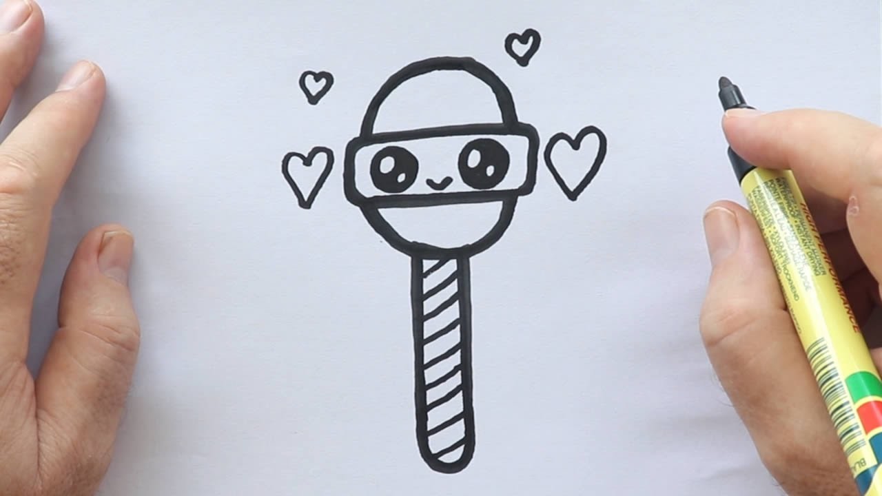 Cómo dibujar una piruleta kawaii | Dibujos fáciles y lindos