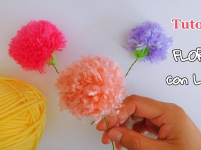 Como hacer Flores de lana con peine. Fácil explicado paso a paso. Easy Flower Embroidery
