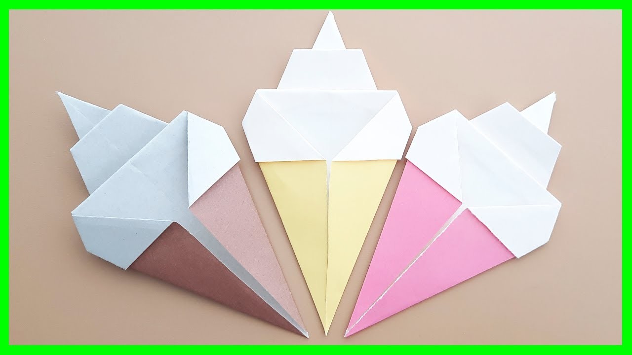 ▷Cómo hacer un HELADO???? de papel Origami FÁCIL✅ | Papiroflexia