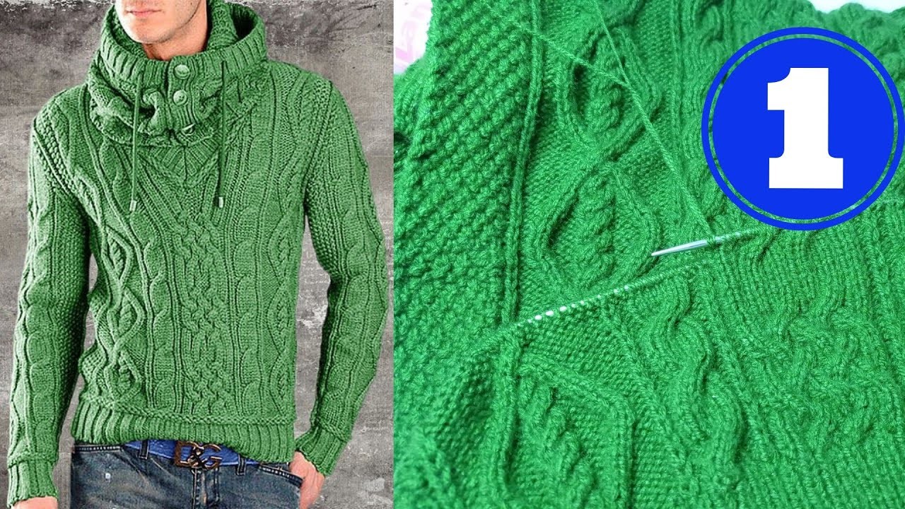 Suéter tejido a dos palitos - sweters tejido en dos agujas * tejido para hombre  talla S M L