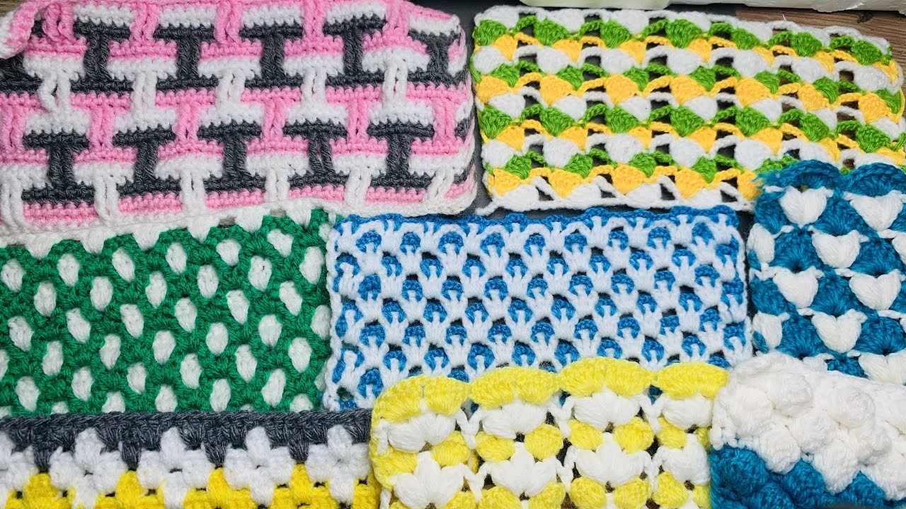 25 modelos de puntadas a crochet especiales para tejer mantas,bufandas,gorros,caminos de mesas etc