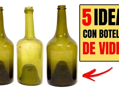 Botellas de Vidrio Decoradas - 5 IDEAS INCREÍBLES Y FÁCILES DE HACER