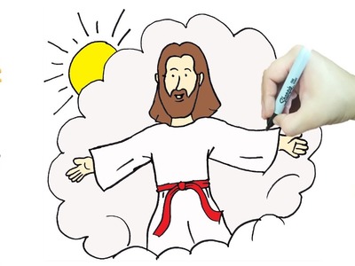 Como dibujar LA ASCENCIÓN DE JESUS - Dibujos para SEMANA SANTA MUY FACIL