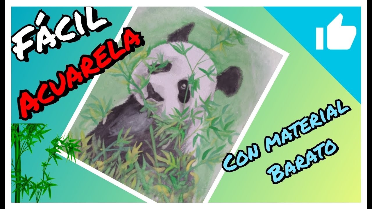 Como Dibujar un Panda a acuarela | Con materiales baratos.