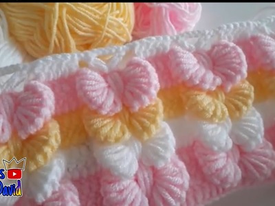 Cómo tejer en punto chongo o moño en 3D tejido a crochet.How to crochet a 3D chongo stitch ????????
