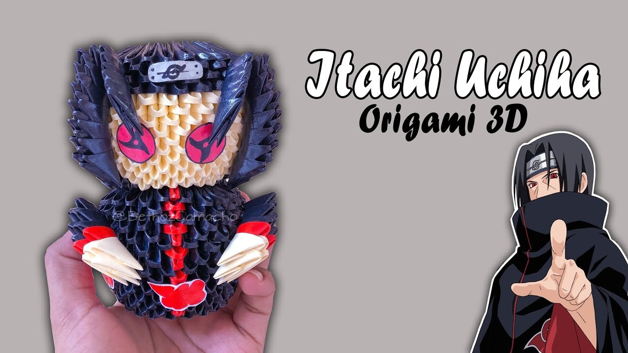 Comó Hacer a Itachi Uchiha en Origami 3D - Naruto - Bethoz Camacho