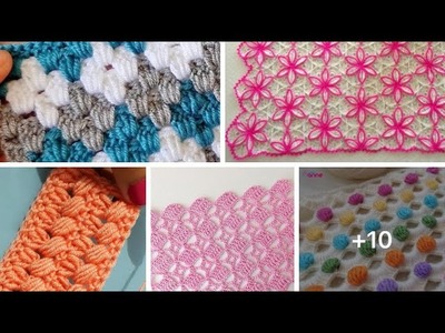Hermosas puntadas y creaciones tejidas a crochet especiales para mantas gorros bufandas y muchas más