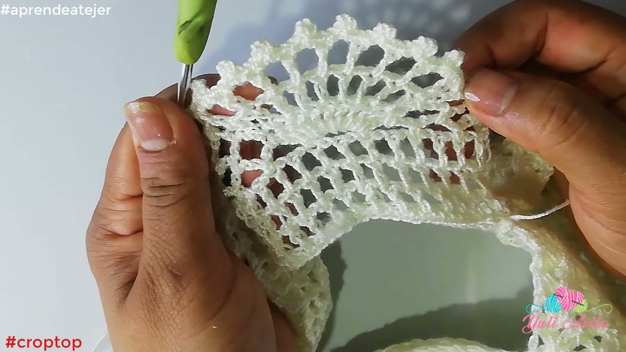 Como hacer crop-top crochet con puntilla de borde paso a paso 3 de 3 .