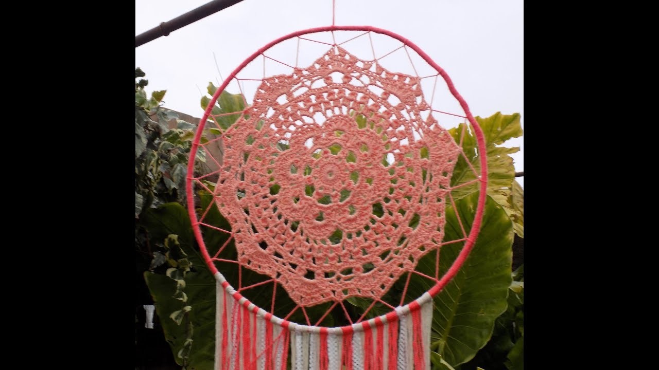 Crochet,Mandala color melón de 45 cm .(1rª PARTE)carpeta mandala  tejida en hilo