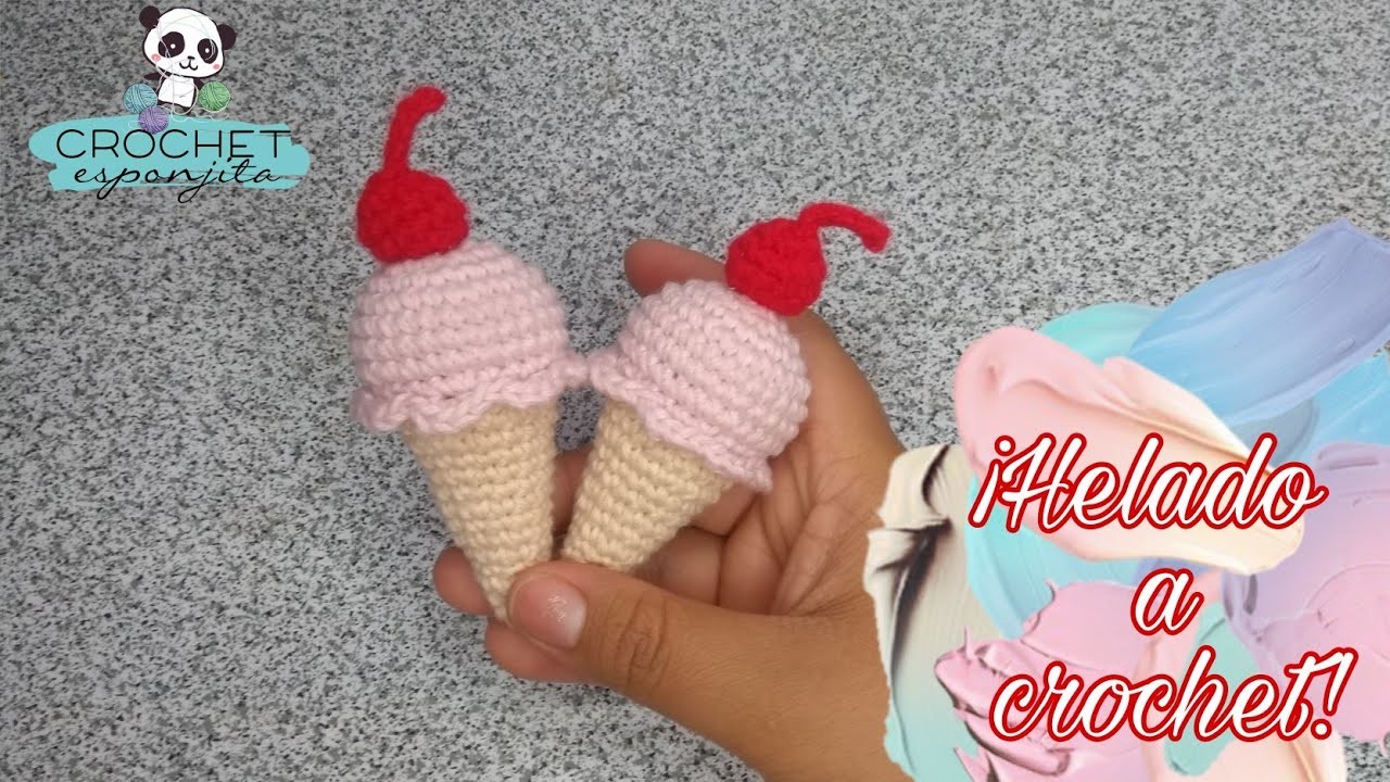 Tejiendo un helado ????.Crochet Esponjita.