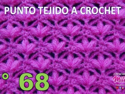 Punto N° 68 tejido a crochet: Punto  flores pequeñas para mantitas de bebe paso a paso