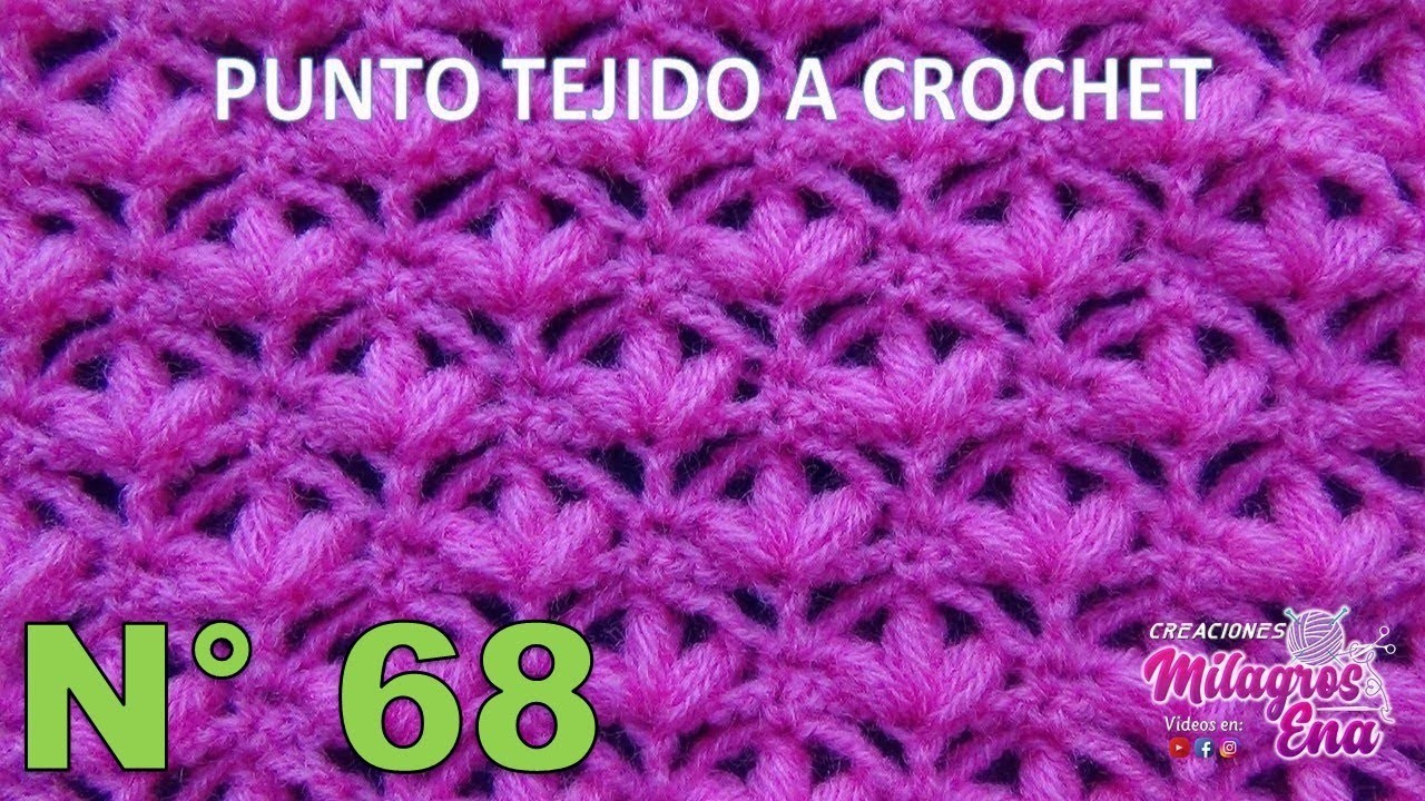 Punto N° 68 tejido a crochet: Punto  flores pequeñas para mantitas de bebe paso a paso