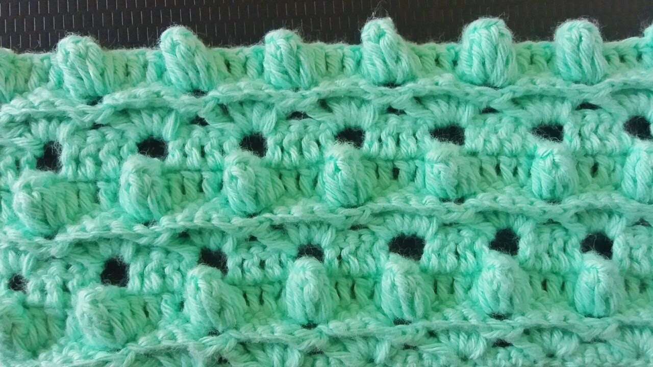 Punto popcorn tejido a crochet(Tutorial)Muestra #35 puntada a gancho-How to crochet stitches-crochê