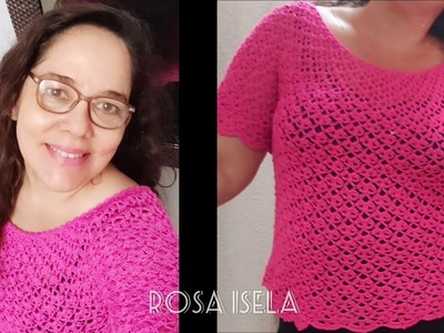 Blusa Cuello redondo Crochet
