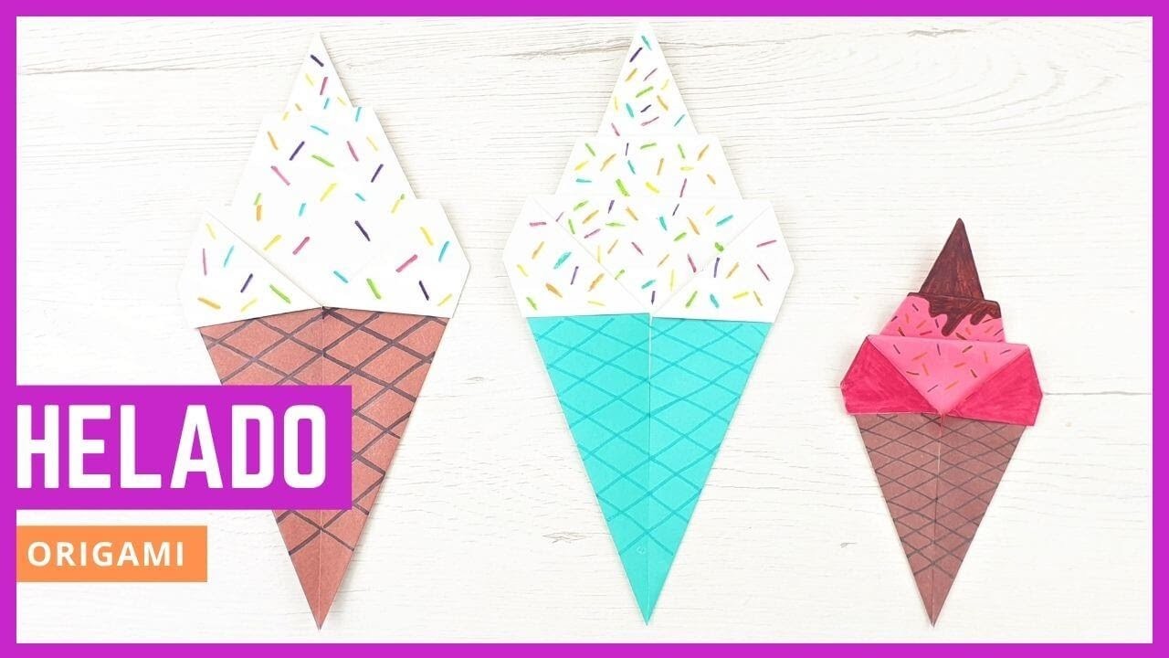 ???? Cómo hacer helados de papel con origami ¡Fácil!