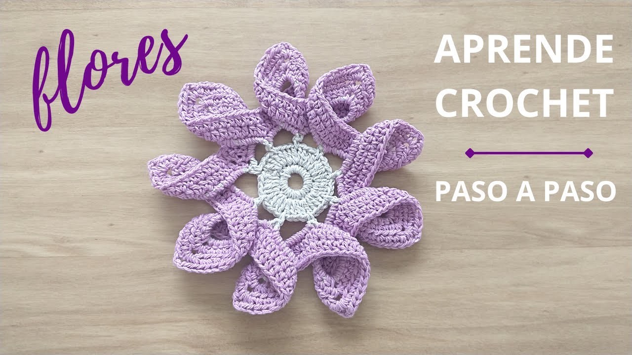 Cómo tejer flores a crochet paso a paso con pétalos en relieve