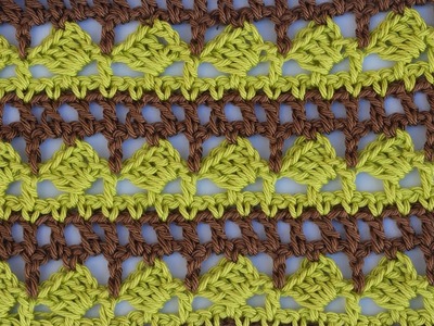 Puntada combinada en dos colores a crochet para ponchos y blusas